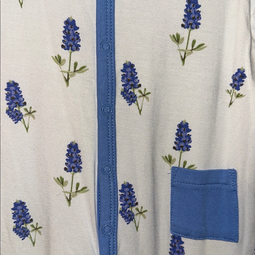 Kyte Baby Sleeveless Romper- Periwinkle Bluebonnet - Picture 2 of 4